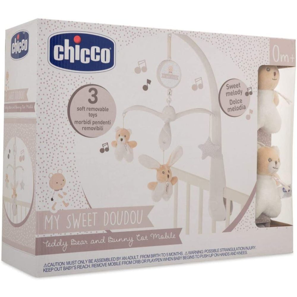 Chicco - My Sweet Dou Dou Teddy Bear & Bunny Cot Mobile