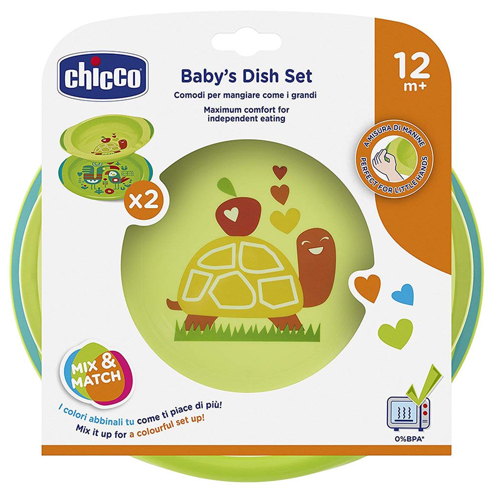 Chicco - Baby's Dish Set 12m+ - 2 Pcs - Green