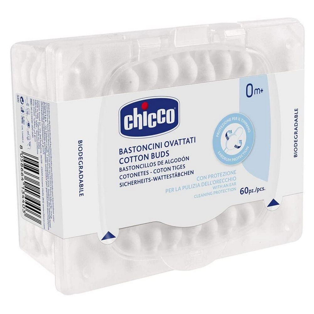 Chicco - Cotton Buds Safe Hygiene with Eardrum Protection 60 Pcs