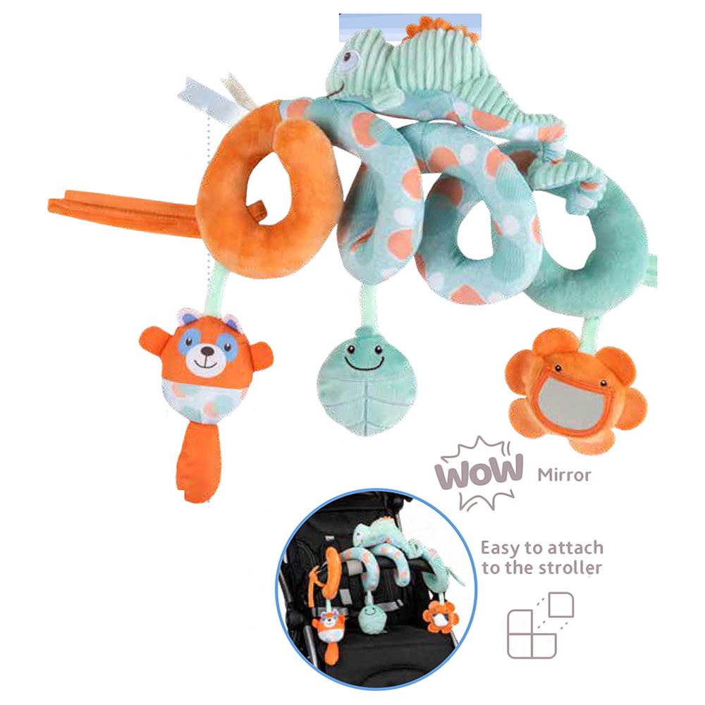 Chicco - Chameleon Activity Spiral Stroller Toy - Orange/Blue