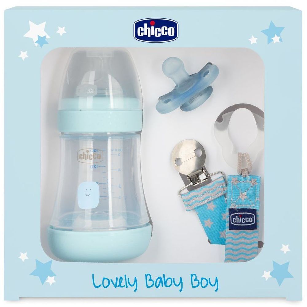 Chicco - Perfect 5 Baby Feeding Gift Set - Blue