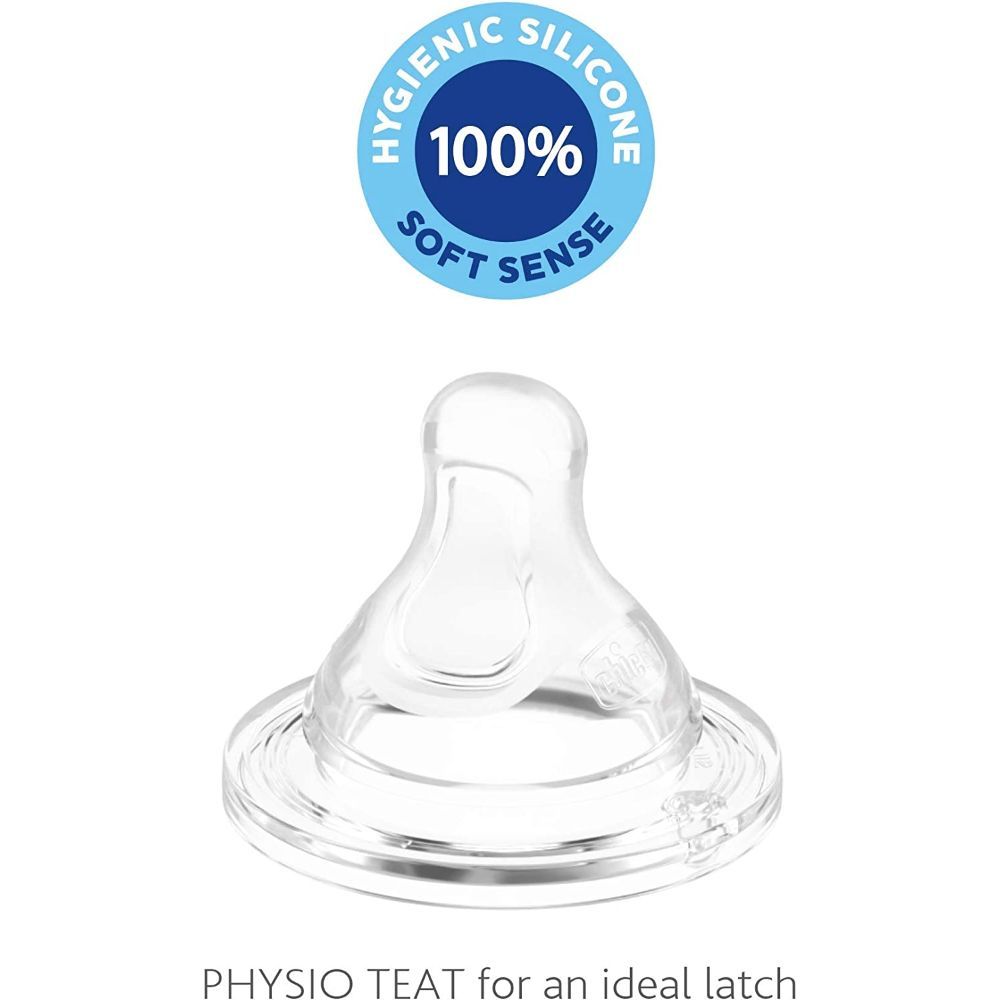 Chicco - Perfect 5 Physio Teat 0m+ Slow Flow - Pack of 2 - Silicone