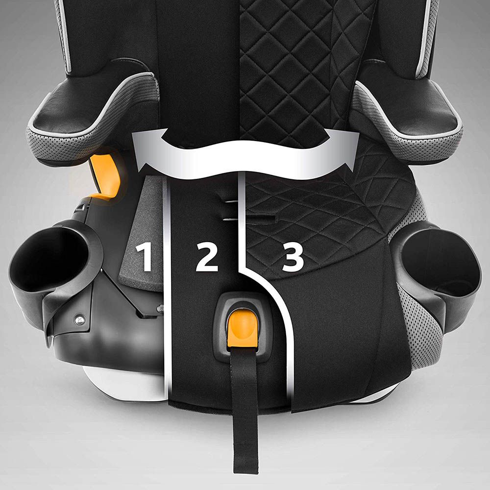 Chicco - Booster Car Seat with IsoFix System And MyFit Zip Harness - NightFall