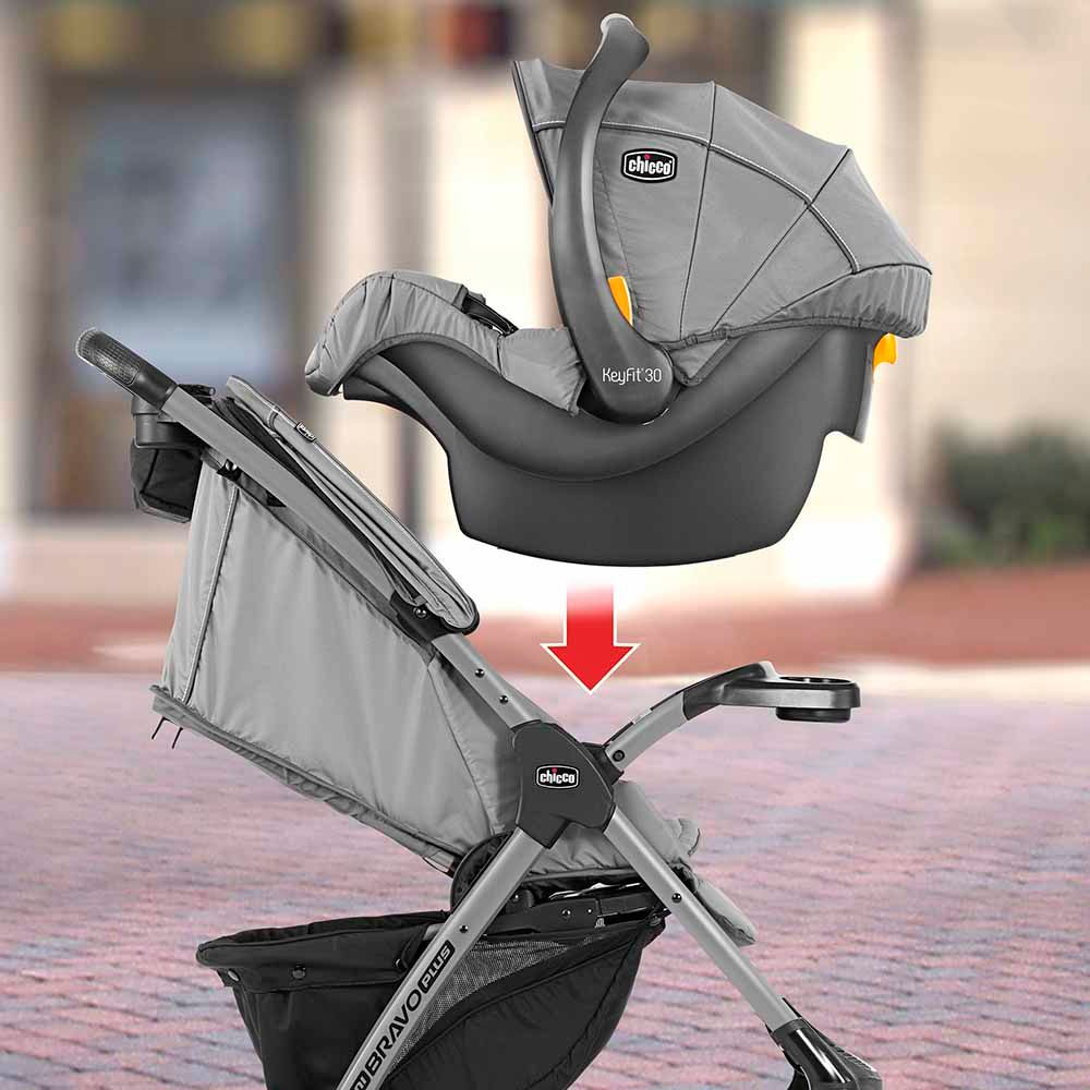 Chicco - Mini Bravo Plus Travel System Stroller 0-3y - Slate