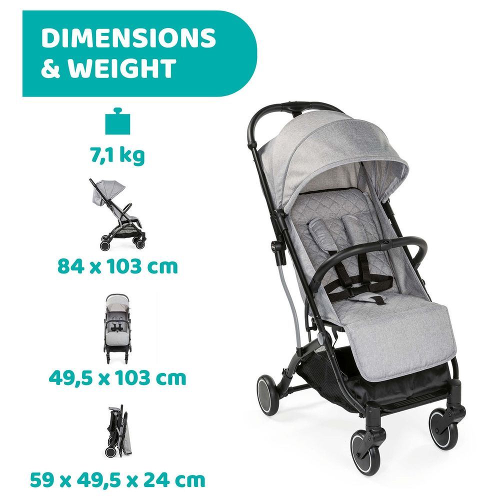 Chicco - Trolleyme Stroller - Light Grey