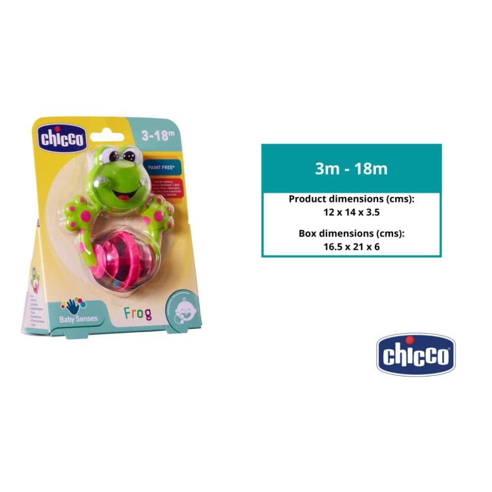 Chicco - Fun Teething Rattle Frog - Green