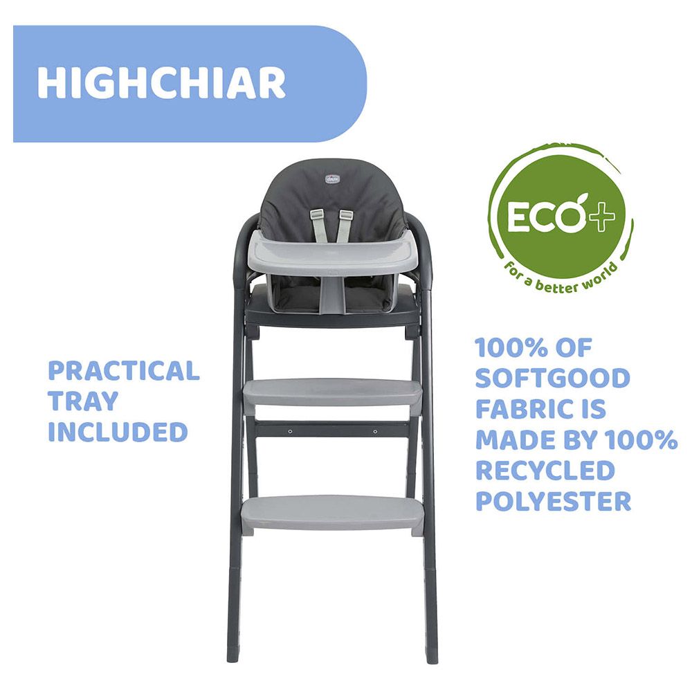 Chicco - Crescendo Up Evolutionary High Chair - Etna Black Re_Lux