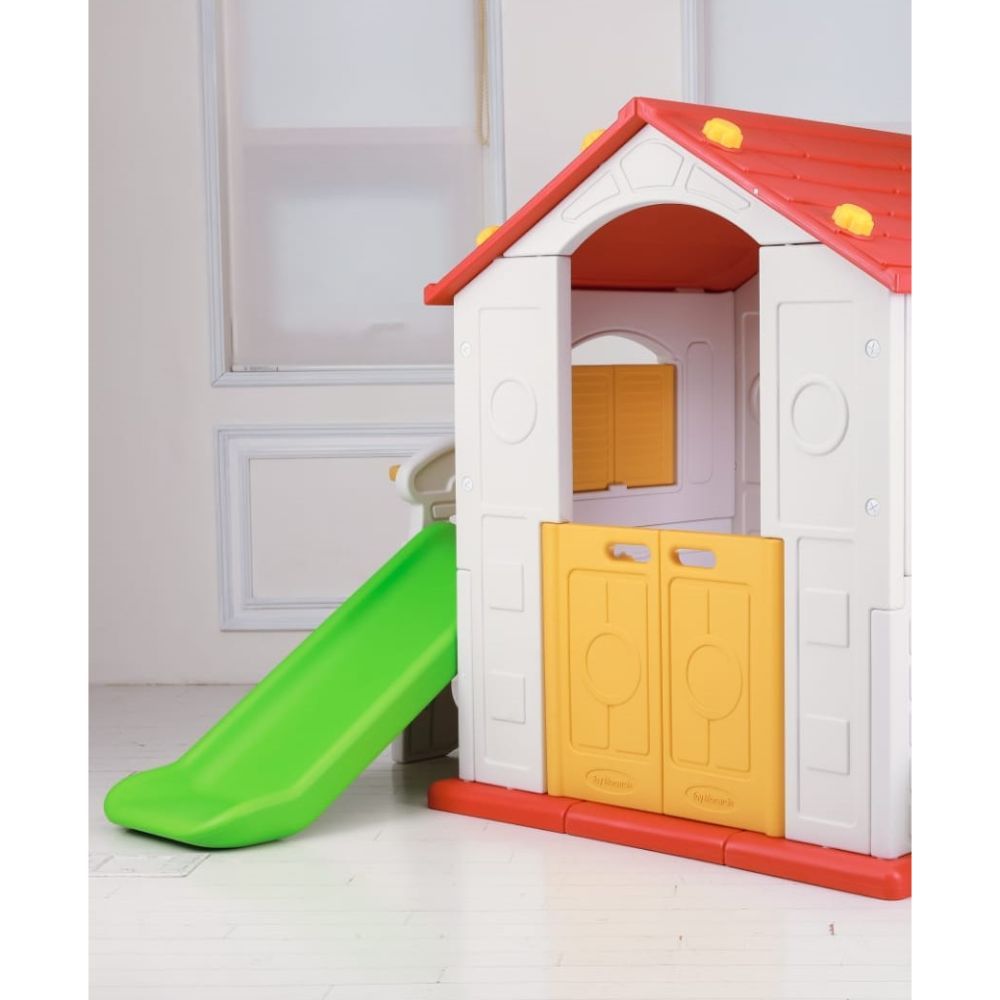 Mini Panda Tomo Big Playhouse W/ Slide & Basketball Ring