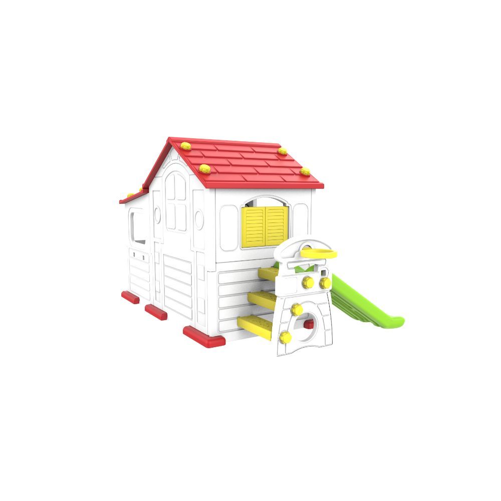 Mini Panda Tomo Big Playhouse W/ Slide & Basketball Ring