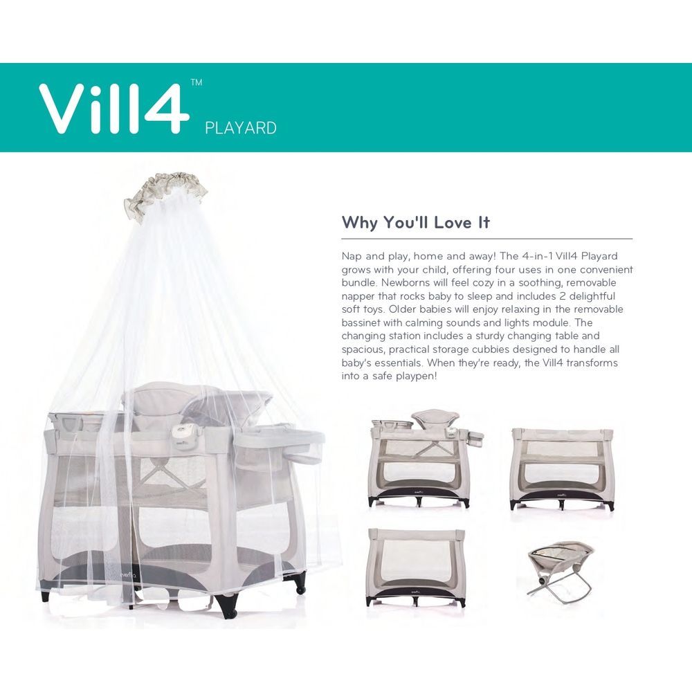 Evenflo - Vill4 4-in-1 Playard - Beige