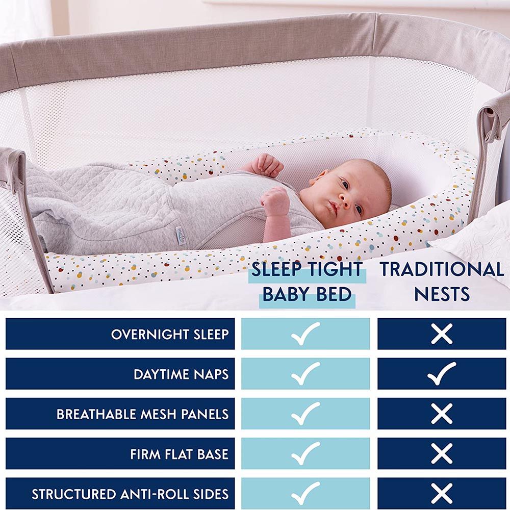 Purflo - Sleep Tight Breathable Baby Bed - Storybook Nutmeg