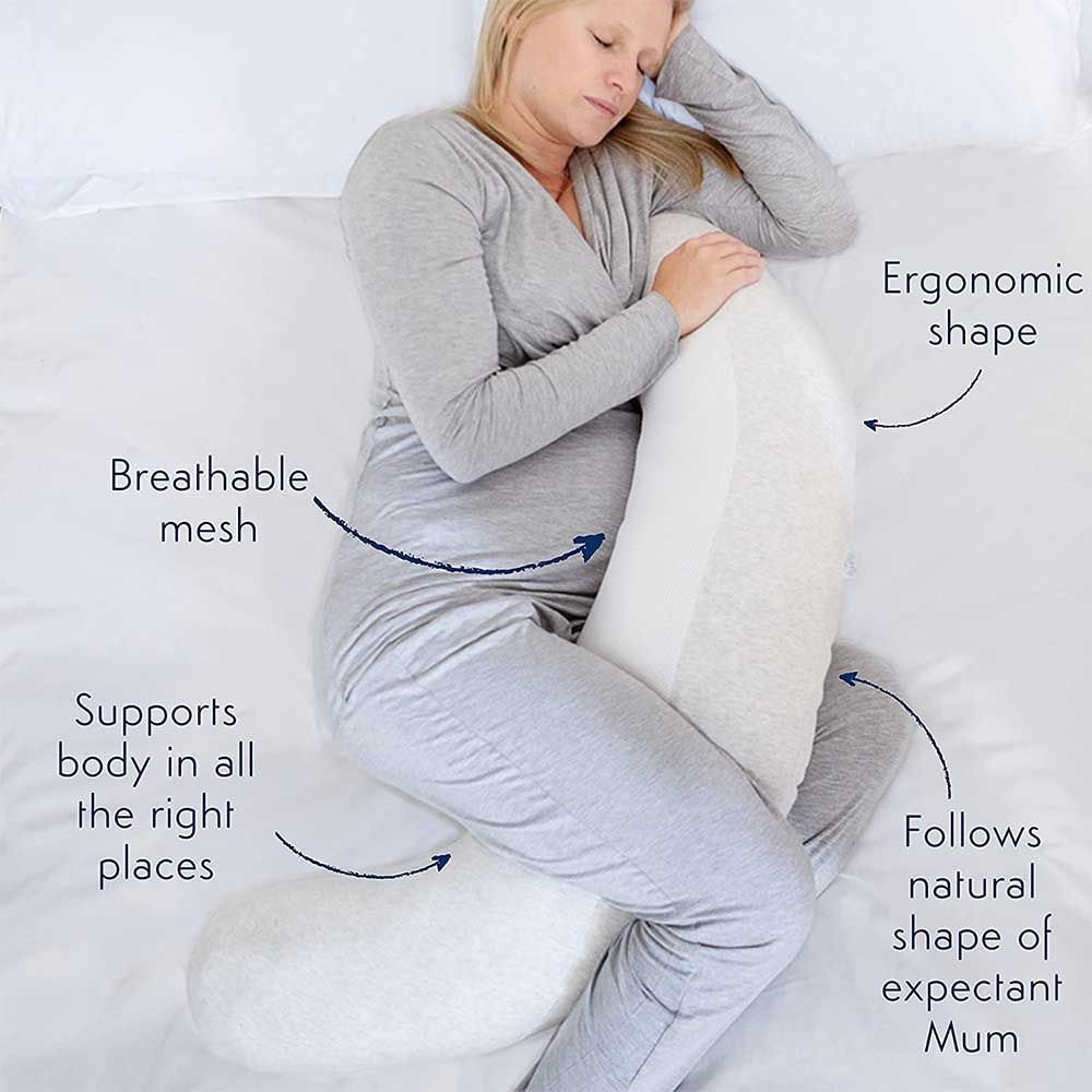 Purflo - Breathe Pregnancy Pillow for Mums - Minimal Grey