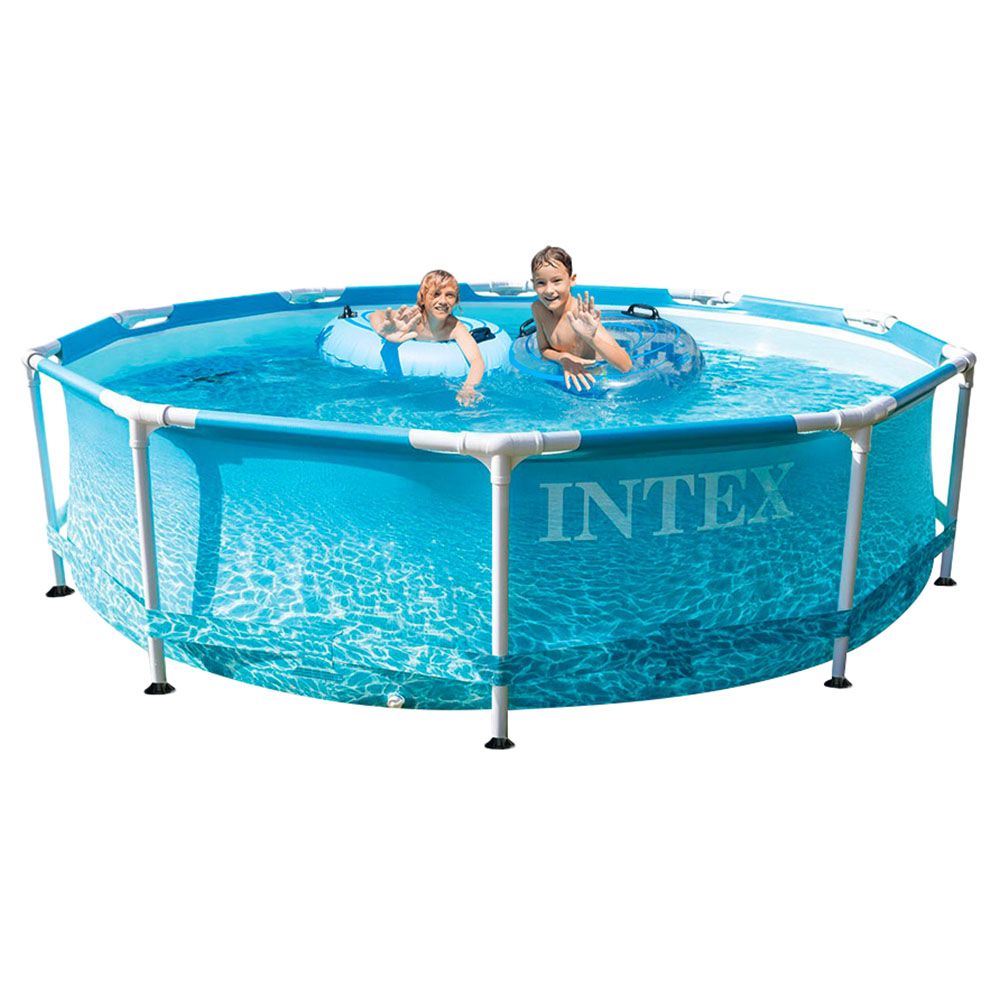 Intex - Beachside Metal Frame Round Above Ground Pool