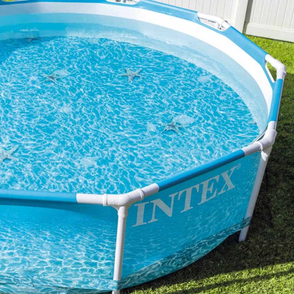 Intex - Beachside Metal Frame Round Above Ground Pool