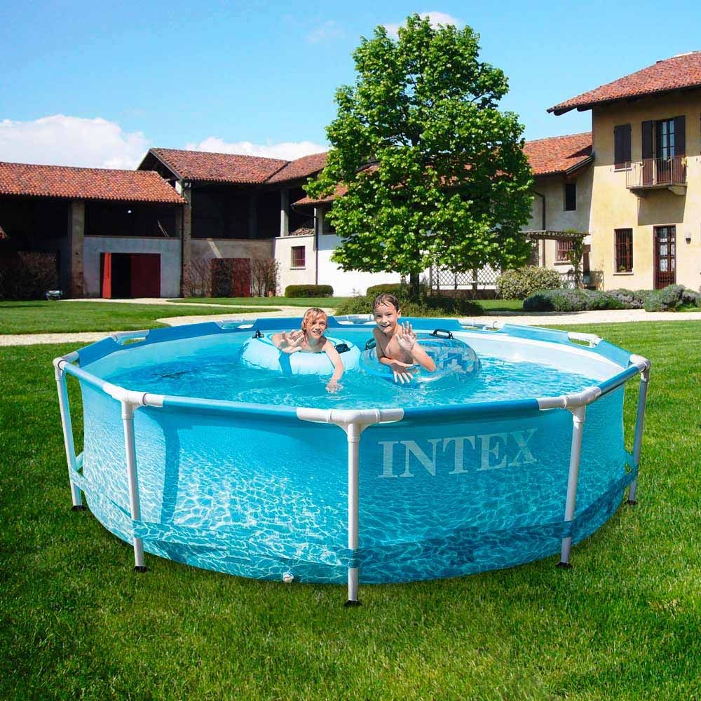 Intex - Beachside Metal Frame Round Above Ground Pool