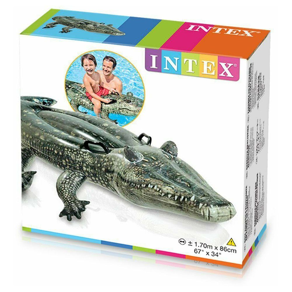 Intex - Realistic Gator Ride-On - Green - Inflatable Pool Float