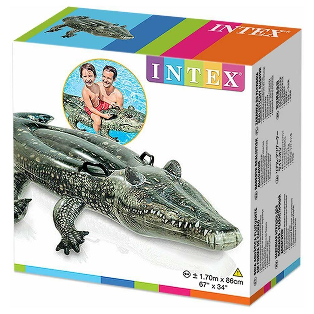 Intex - Realistic Gator Ride-On - Green - Inflatable Pool Float