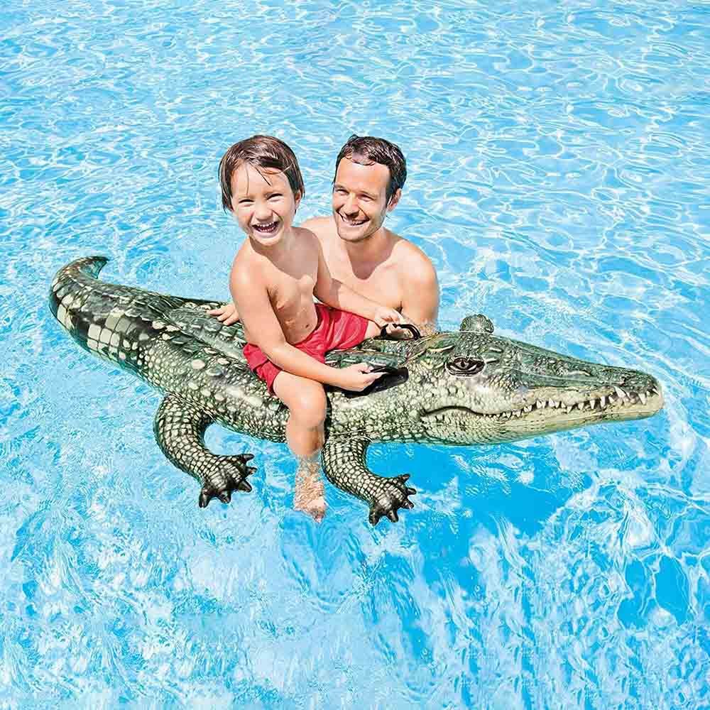 Intex - Realistic Gator Ride-On - Green - Inflatable Pool Float