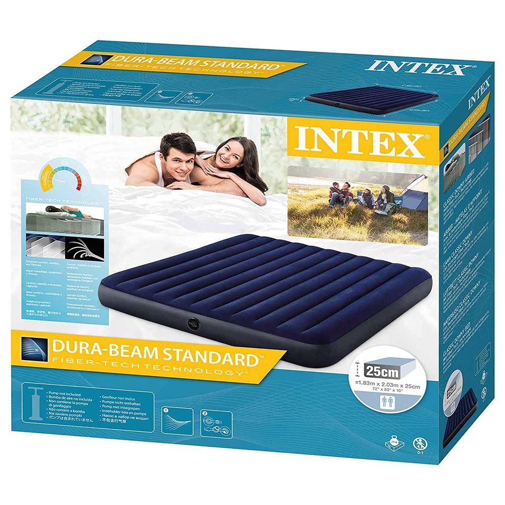 Intex - King Dura-Beam Series Classic Downy Airbed - Navy