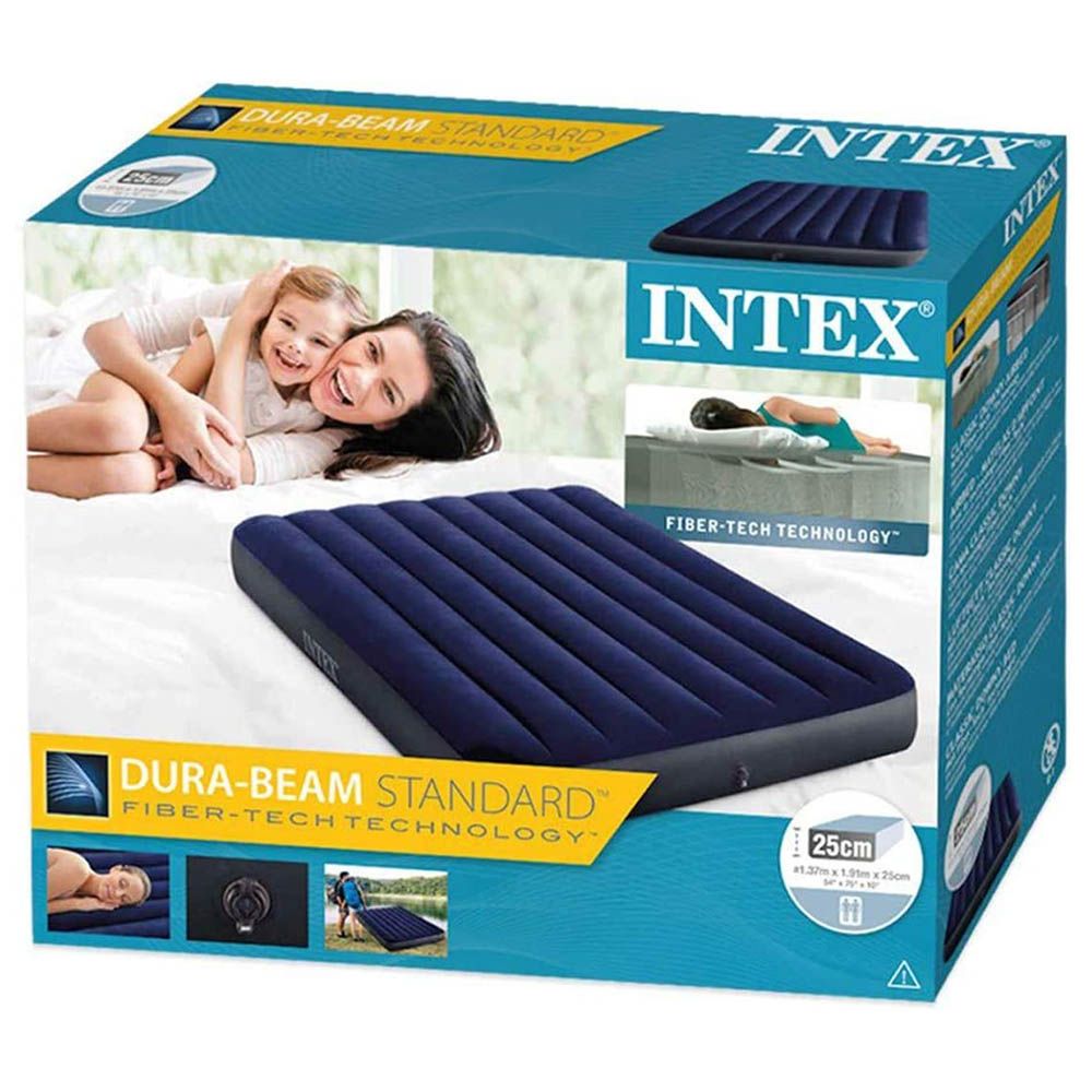 Intex - Full Dura-Beam Series Classic Downy Airbed - Navy