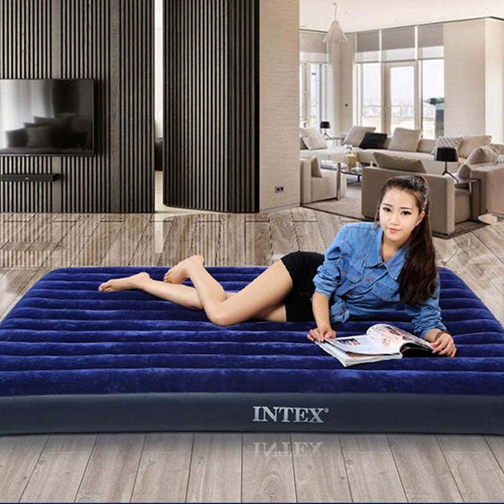 Intex - Full Dura-Beam Series Classic Downy Airbed - Navy