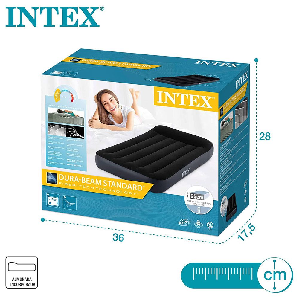 Intex - Twin Pillow Rest Classic Airbed w/ Fiber Bip