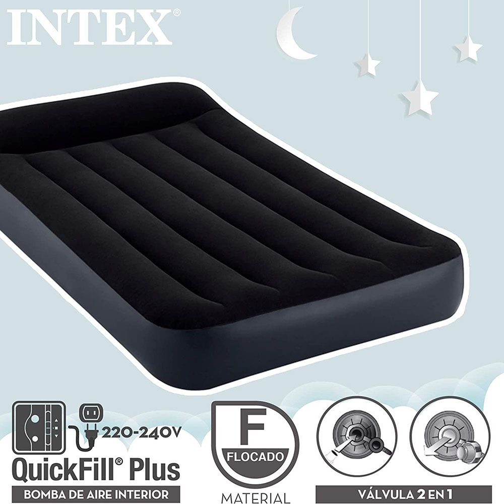 Intex - Twin Pillow Rest Classic Airbed w/ Fiber Bip