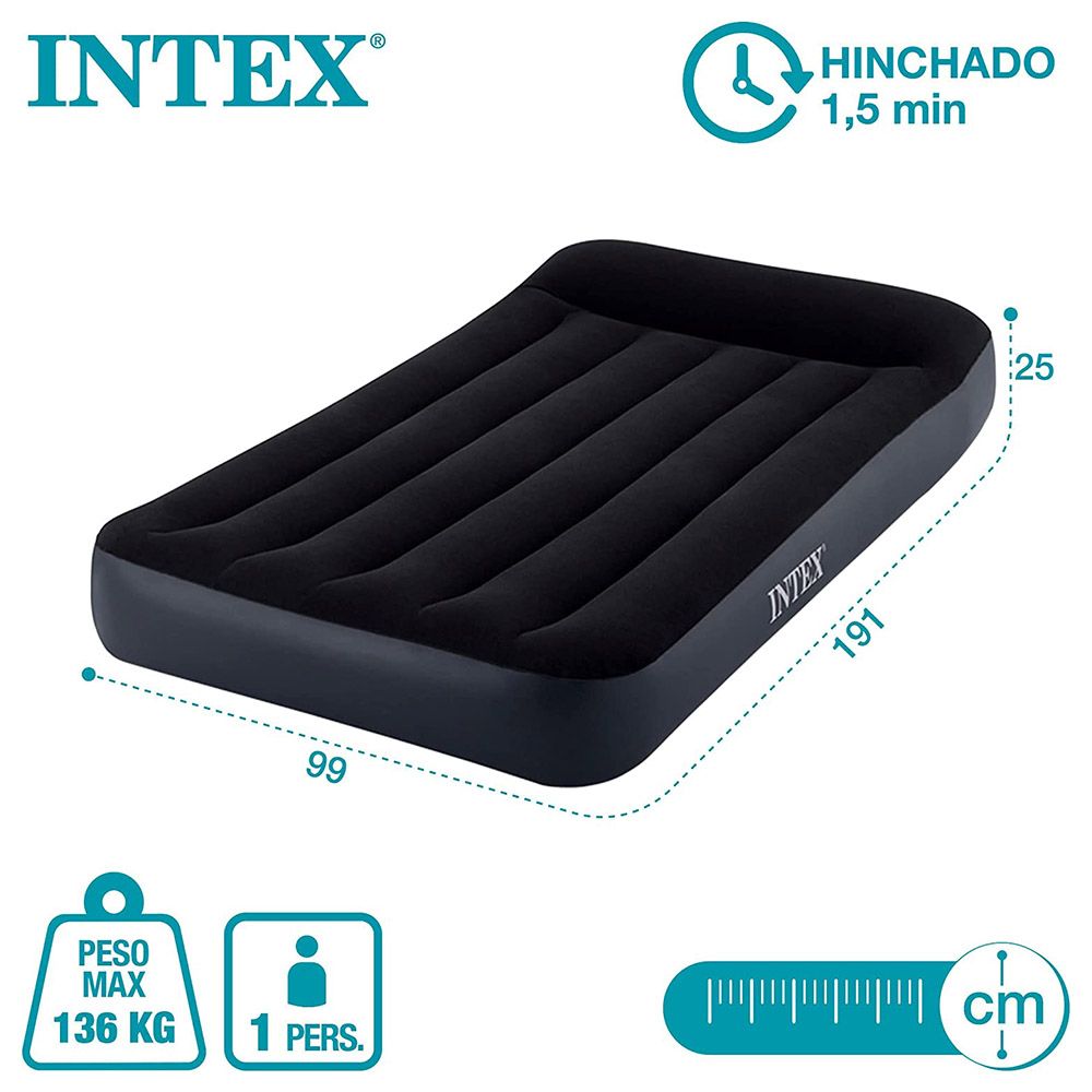 Intex - Twin Pillow Rest Classic Airbed w/ Fiber Bip