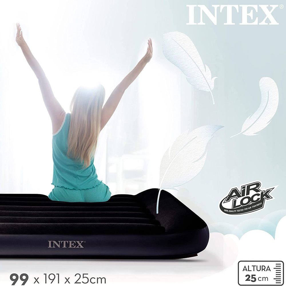 Intex - Twin Pillow Rest Classic Airbed w/ Fiber Bip