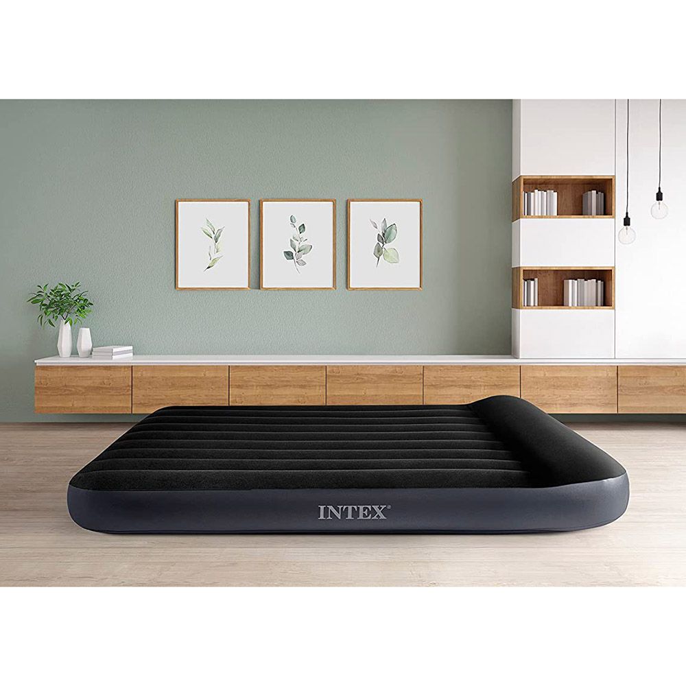 Intex - Queen Pillow Rest Classic Airbed w/ Fiber-Tech RP