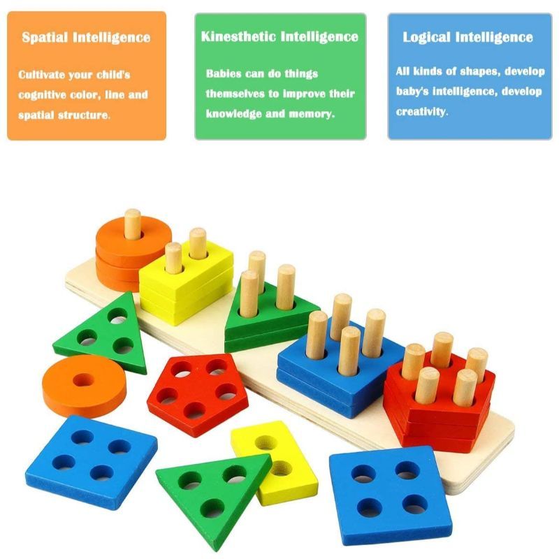 Brain Giggles Wooden Shape Sorting Toy