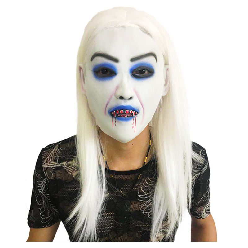 Brain Giggles - Halloween Scary Vampire Mask - White