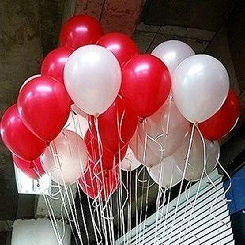 Brain Giggles Valentines Day Red & White Latex Balloons 100pc-Set