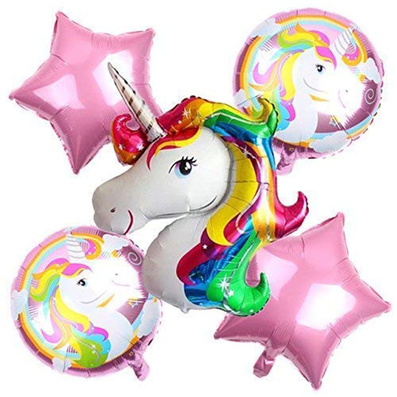 Brain Giggles - Magical Unicorn Balloon Bouquet 5pc