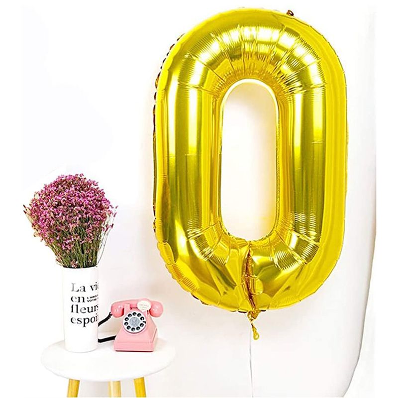 Brain Giggles - 0 Number Foil Balloon - 40-inch - Gold