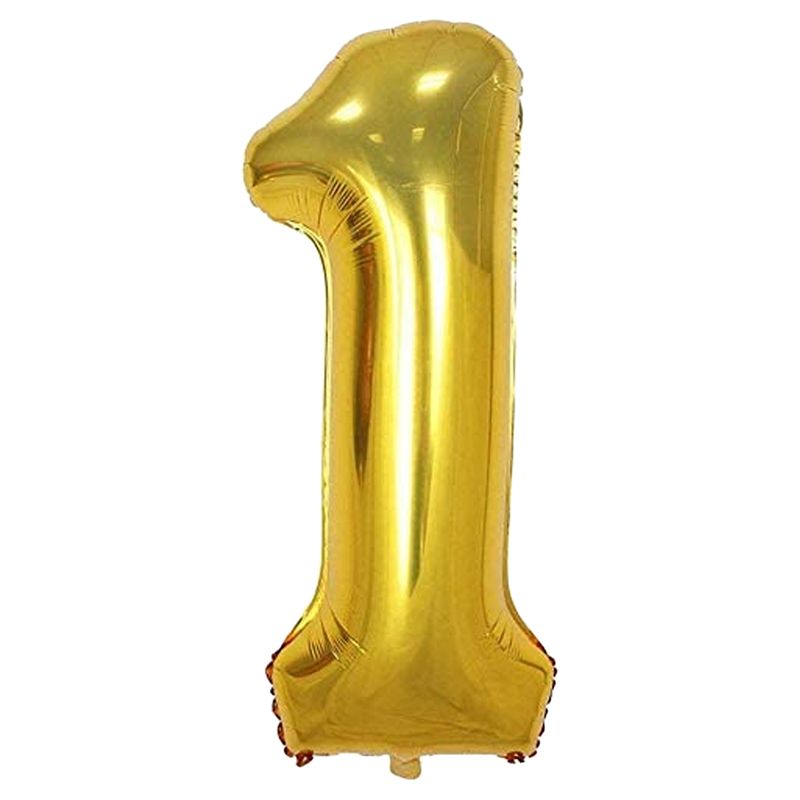 Brain Giggles - 1 Number Foil Balloon - 40-inch - Gold