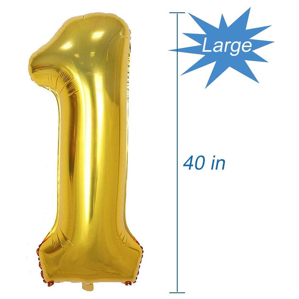 Brain Giggles - 1 Number Foil Balloon - 40-inch - Gold