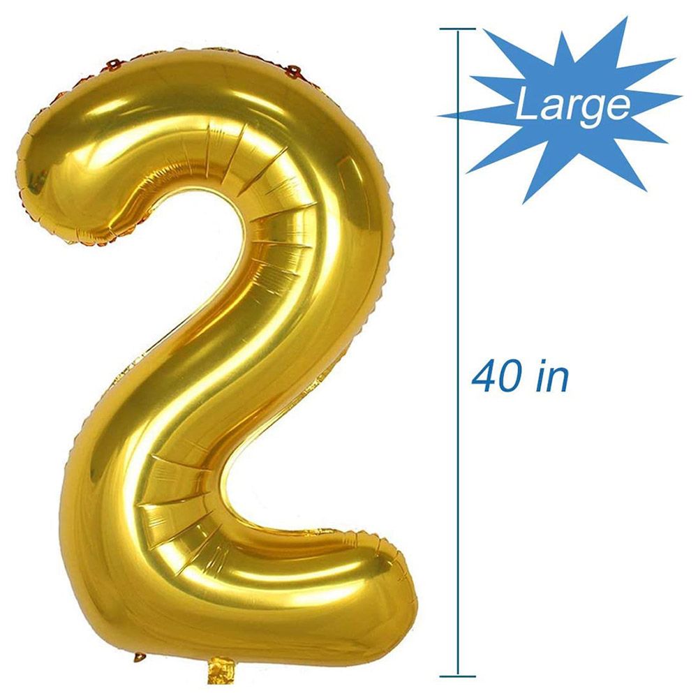 Brain Giggles - 2 Number Foil Balloon - 40-inch - Gold