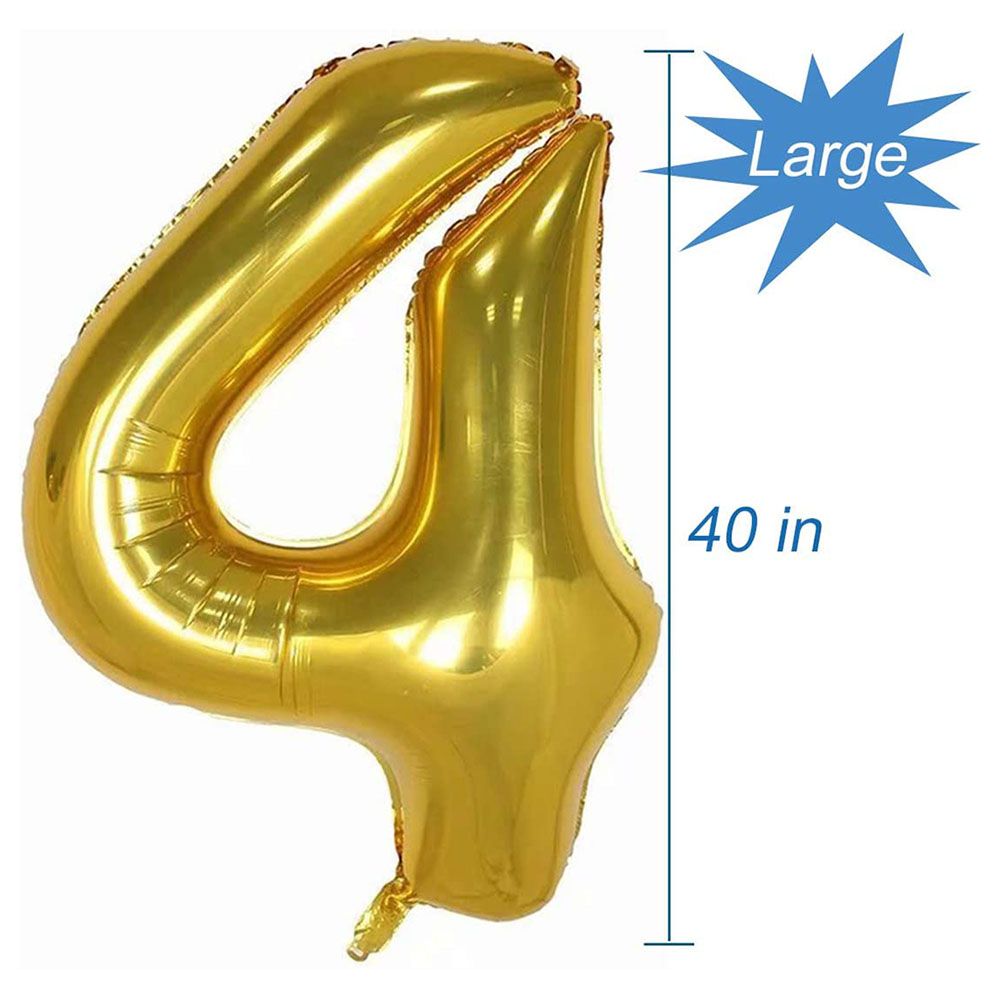 Brain Giggles - 4 Number Foil Balloon - 40-inch - Gold