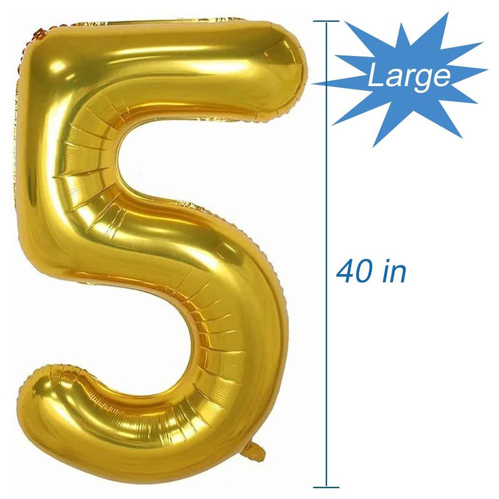 Brain Giggles - 5 Number Foil Balloon - 40-inch - Gold