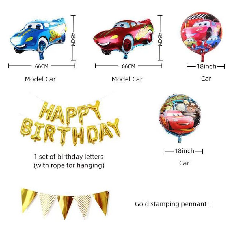 Brain Giggles McQueen Car Theme Birthday Decoration Kit 46pc