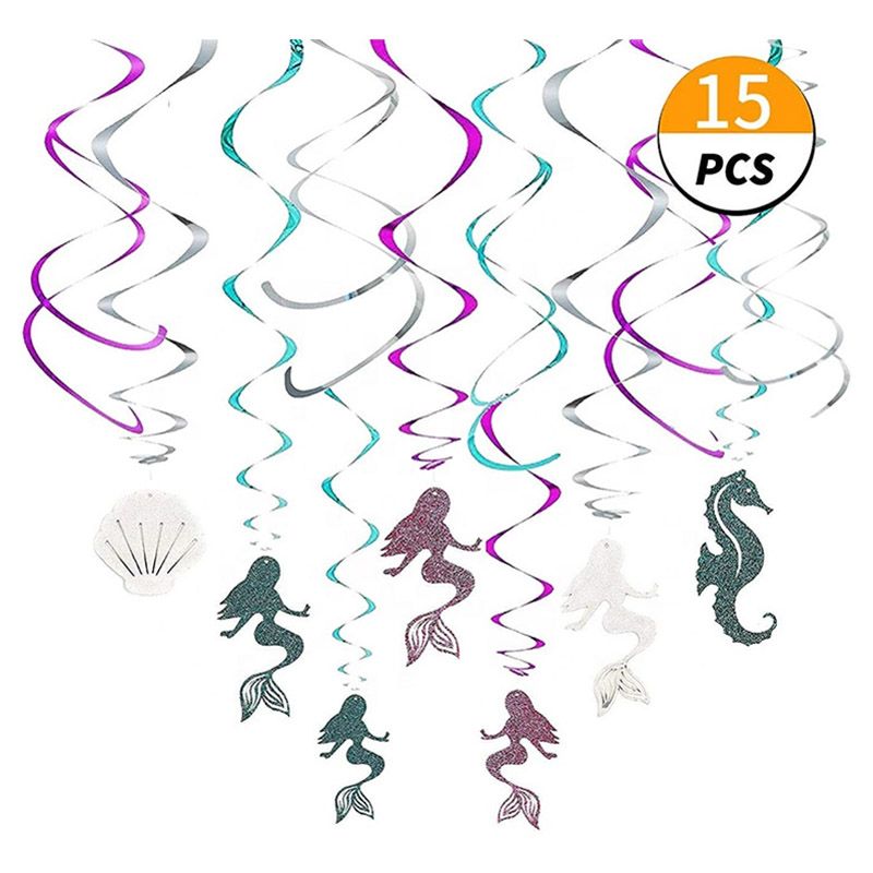 Brain Giggles - Mermaid Theme Birthday Decoration Set - 51pcs