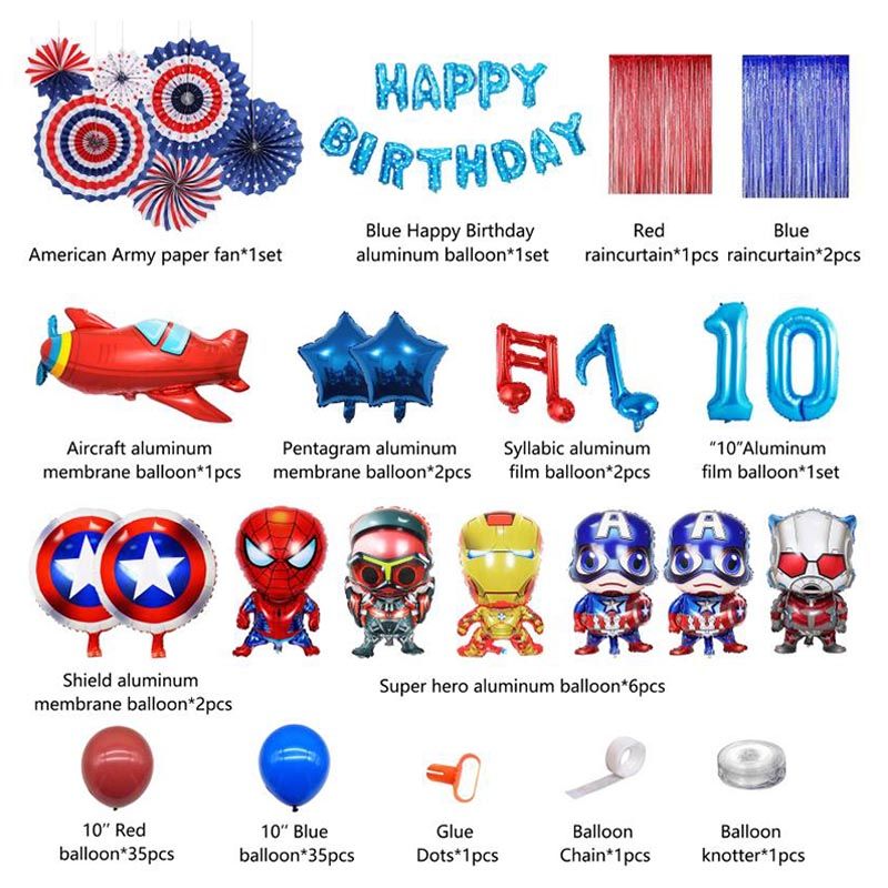 Brain Giggles - Avengers Hero Birthday Decoration Set - 97pcs