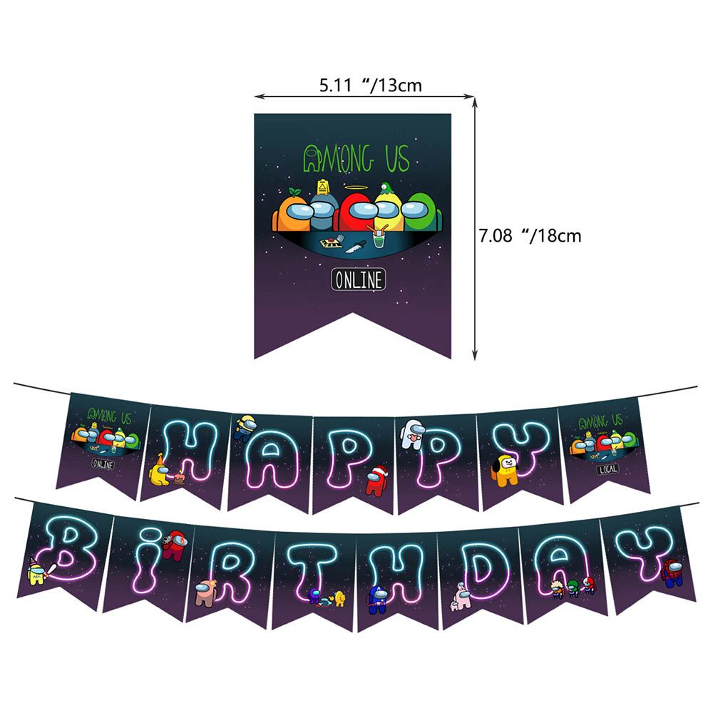 Brain Giggles - Among Us Theme Birthday Decoration Set - 24pcs