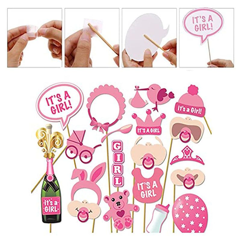 Brain Giggles - It's A Girl Baby Shower Decoration Kit 56pcs