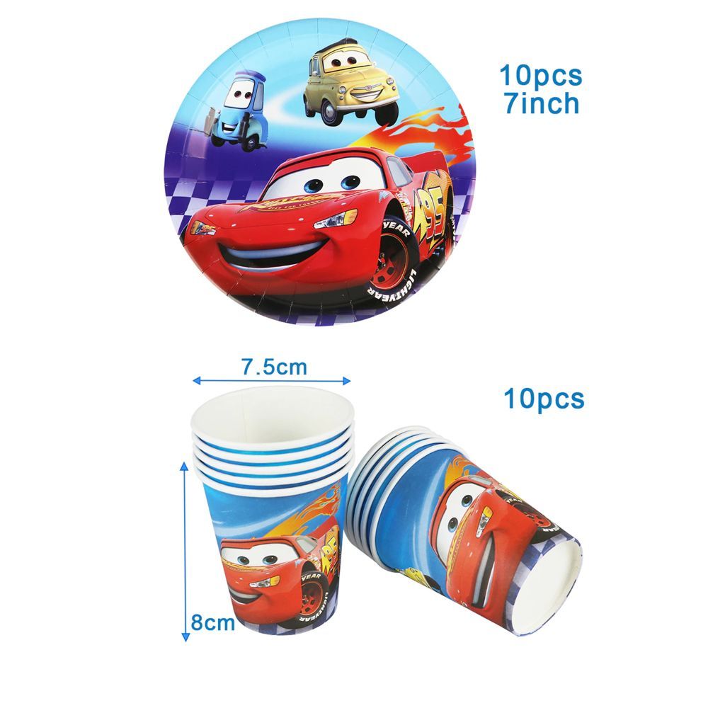 Brain Giggles - McQueen Theme Disposable Tableware 136pcs