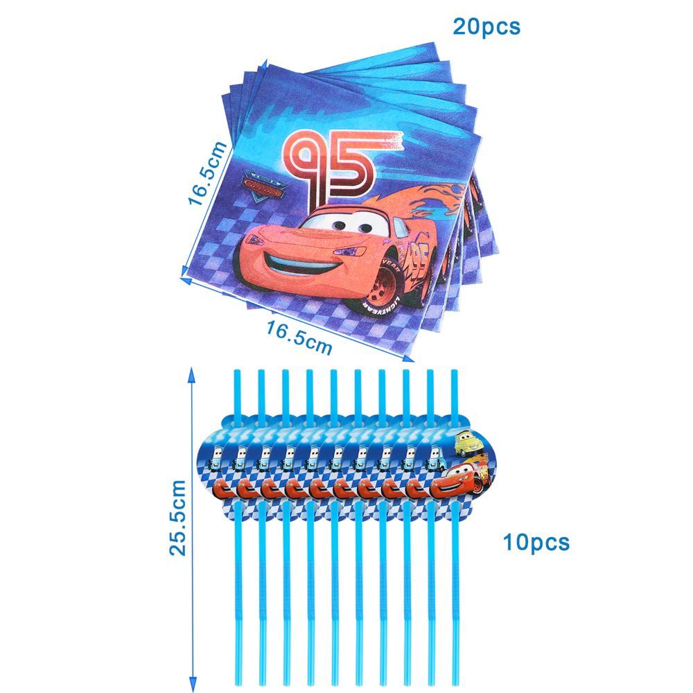 Brain Giggles - McQueen Theme Disposable Tableware 136pcs