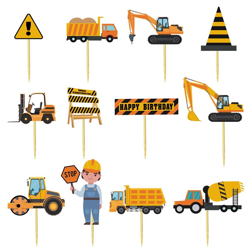 Brain Giggles - Construction Theme Bday Decoration Kit 57pcs