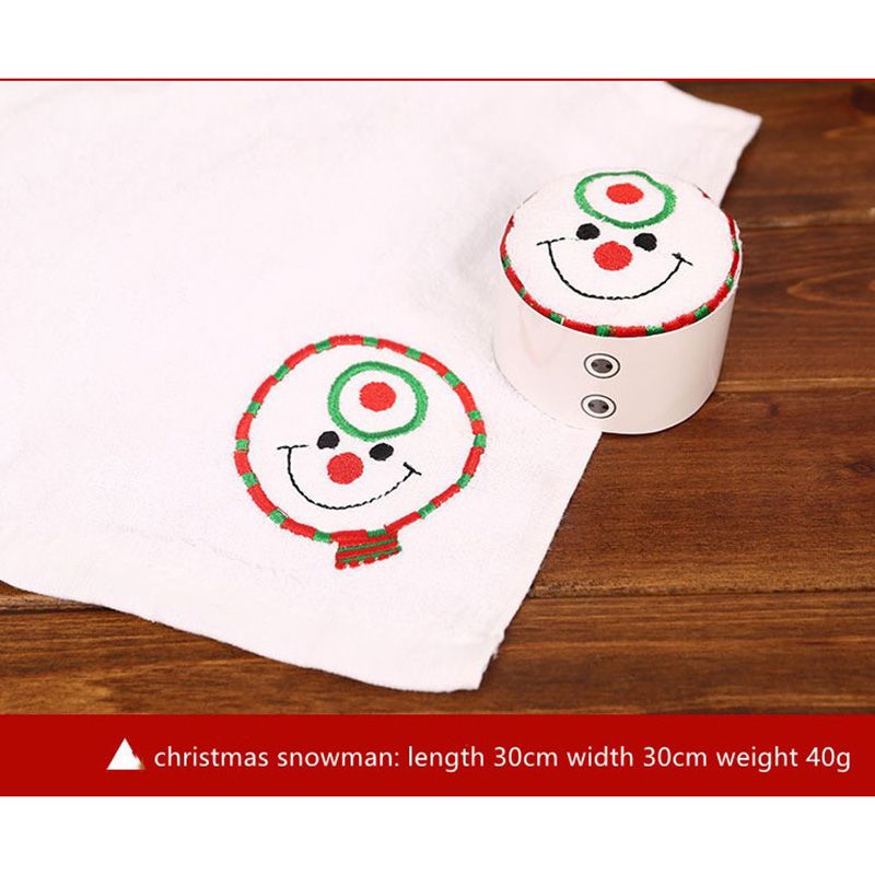 Brain Giggles - Christmas Snowman Cupcake Hand Towel - White