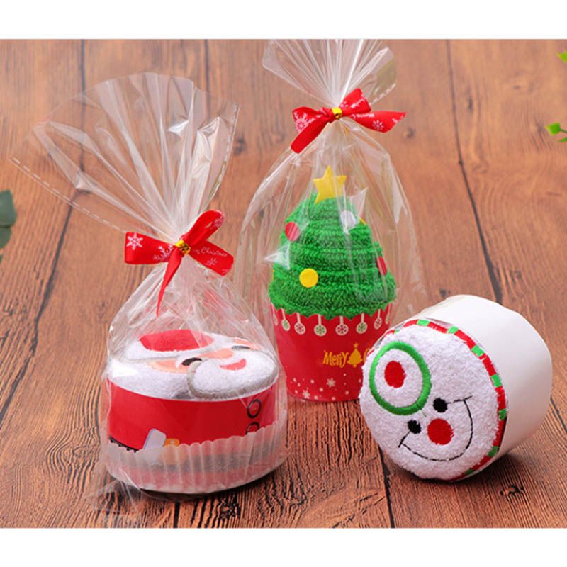 Brain Giggles - Christmas Snowman Cupcake Hand Towel - White